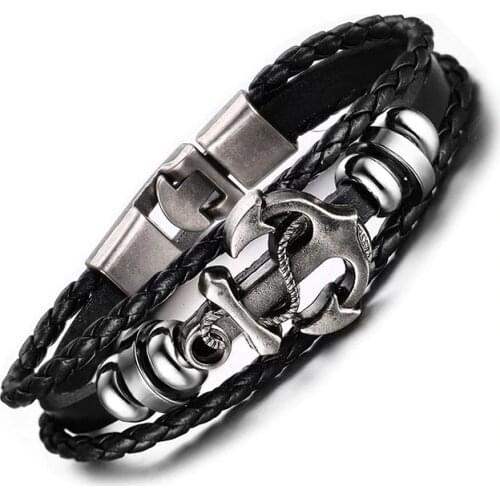 Junwei Men's Leather Bracelets