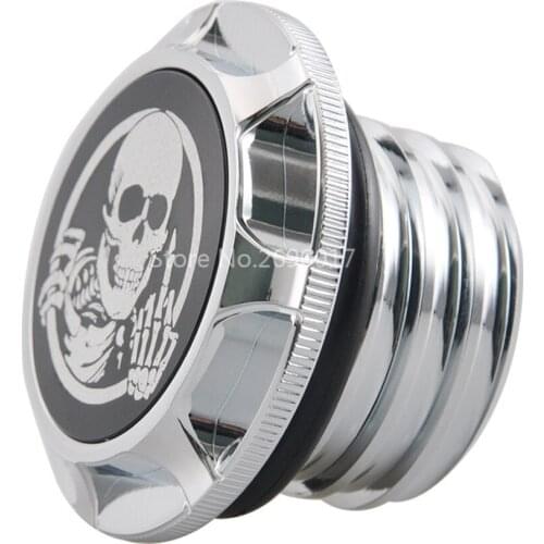 Motorcycle Aluminum Skull Rise Finger Chrome Fuel Gas Tank Oil Cap Cover For Harley XL Dyna Softail Touring Road King Trike