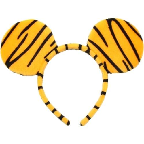 Cartoon Tiger Ear Head Headbands Furry 3D Animal Hair Hoop Theme Party Hairband