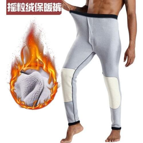Men Thermal Underwear Thermo Pants Winter Warm Body Thick Knee Long