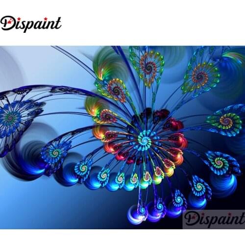 Dispaint Full Square/Round Drill 5D DIY Diamond Painting "Color feather scenery" Embroidery Cross Stitch Home Decor Gift A11565