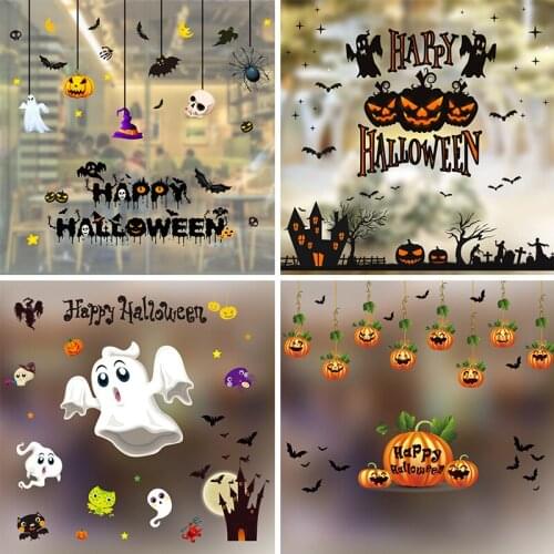DIY Halloween Wall Stickers Window Glass Decoration Stickers Home Shopping Mall Hotel Halloween Decorations