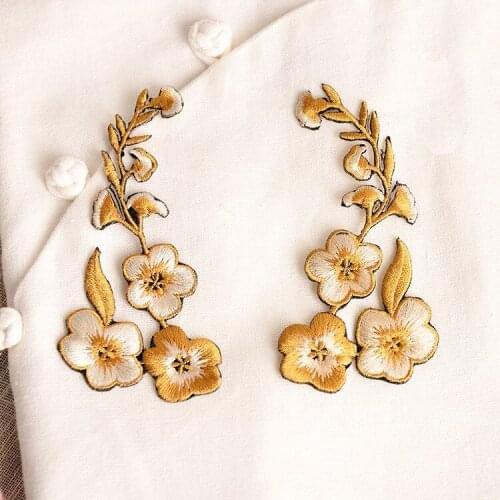 Morning glory applique patches for clothing fabric iron on patch fashion embroidered patches for clothes parches para la ropa