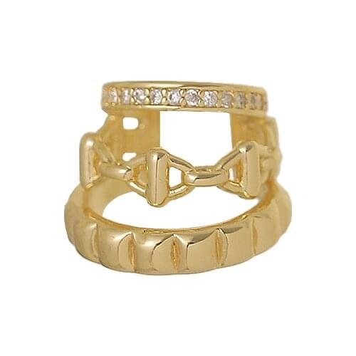 2021 New Hollow Out Three-layer Ear Clip No Ear Hole Female Flash Crystal Ear Bone Clip Earrings "single Bag" Wholesale Ear Cuff