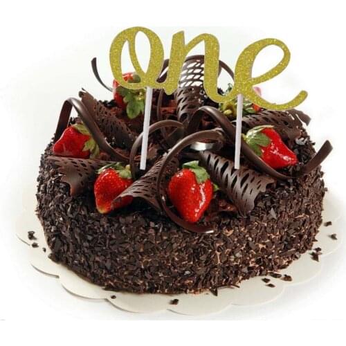 ONE Cake Inserting Card Birthday Dessert Cupcake for Baby Shower Kid`s Birthday Anniversary Party