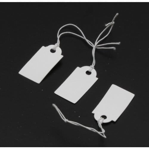 Wholesale 100pcs/lot Trend Rectangular Paper Price Tag White Blank String Jewelry Price Display Cards Promotion Label For Sales
