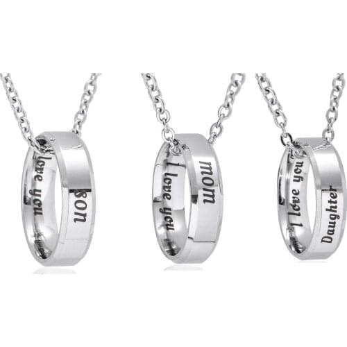 Stainless Steel Family Gift Son Daughter Mom Pendant Necklace Gift For Mother Women Chain Necklaces Jewelry Family Mommy