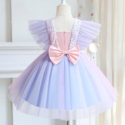 Butterfly Sleeves Princess Dress Formal Party Kids Dresses for Girls Wedding Evening Flower Girls Lace Tulle Ball Gown Size 3-8Y