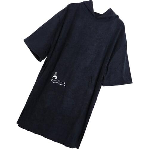 Adult Quick Dry Surfing Beach Poncho Long Sleeve Hooded Bathrobe Swimming Outdoor Sports Poncho Wet Suit Beach Towel