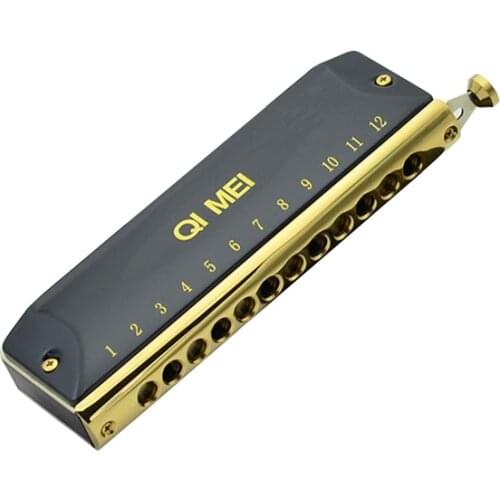 QI MEI 12/ 16 hole Chromatic Harmonica with board range 48/64 tone key of C harmonica professional
