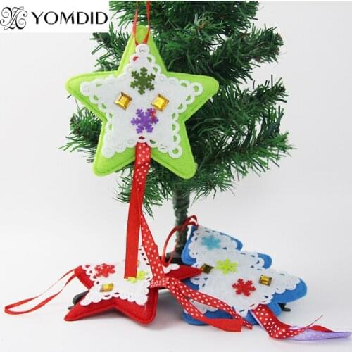 4 pcs/lot Christmas Decpration Christmas Tree Decoration Fabric Cloth Tree & Star Design Christmas Ornaments Party Gifts