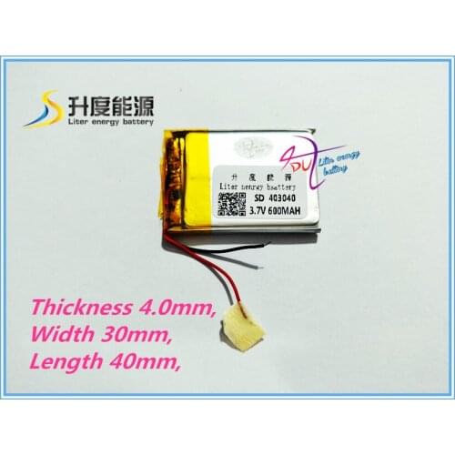 Rise of energy 3.7V lithium battery tachograph shipping 043040 600mAh speakers general rechargeable polymer batteries