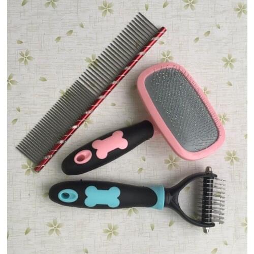Pet grooming tools pet color comb,pet rake comb and pin brush kit6