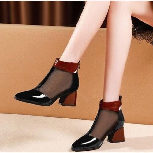 Women Boots Mesh Sandals 2021 Summer New Fashion Woman Ankle Boots Ladies Shoes Plus Size Cool Boot Female Shoe Botines Mujer