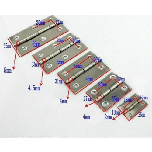 10 Pairs/Lot Folding Type Stainless Steel 304T 65MM Long Size Door Hinges With Ball Bearing