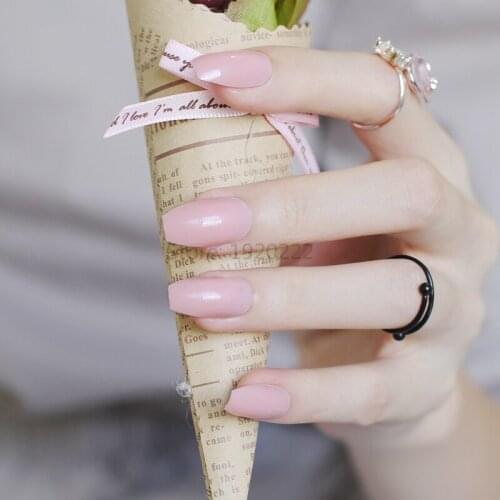 24pcs candy color coffin shape nails, popular sales of the king, sexy must G01