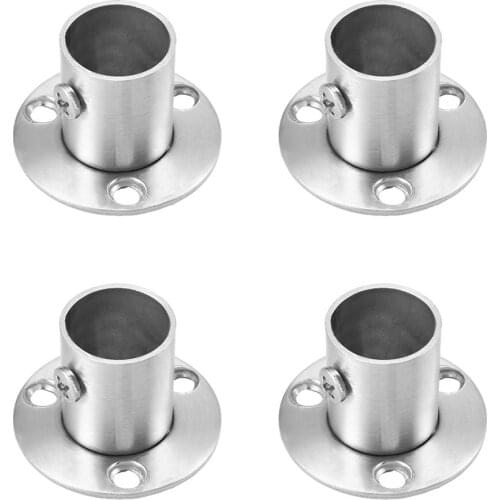 Uxcell 4pcs Wardrobe Pipe Bracket 19mm 22mm 26mm 32mm Wall Mount Floor Antique Rod Flange Socket Flange Piece Rail End Holder
