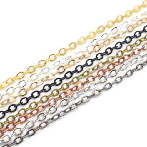 5meters O Chains 2mm DIY Jewelry Making Alloy Findings Accessory For Necklaces 8 Colors