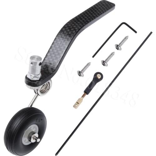 50cc Nitro Great Plane Landing Gear Carbon Tail Wheel Assembly 1.5 inches Rubber Tire Kit RC Airplane Replacement Parts