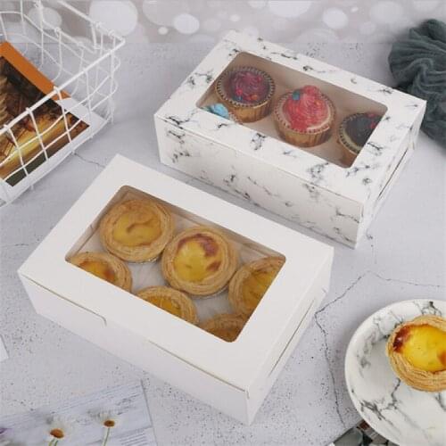 6pcs Lightweight Folding Packing Boxes Cupcake Boxes Nougat Candy Boxes Dessert Boxes Christmas Wedding Party Gift Decoration