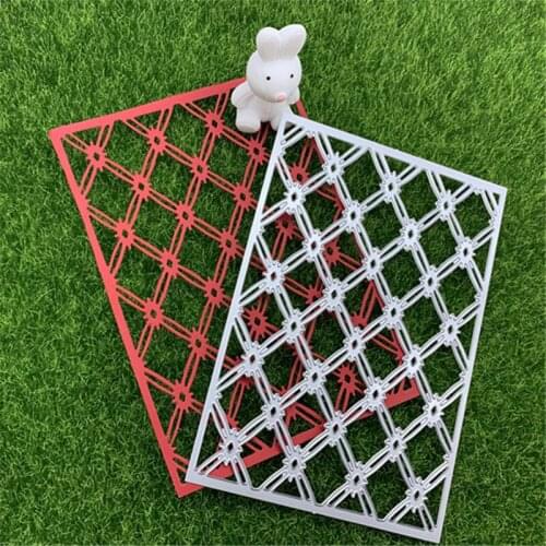Diamond Grid Background Rectangular Shape Hand Embossed DIY Album Scrapbook Greeting Card Decoration Metal Cutting Mould