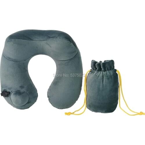 Automatic Travel Neck Pillow Inflatable neck support pillow for airplane train travel press inflate