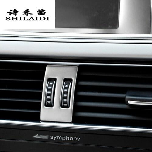 Car Styling AC Outlet Trim Refit Air Outlet Frame dashboard Stickers Covers for Audi A4 B8 A5 RHD LHD Interior Auto Accessories