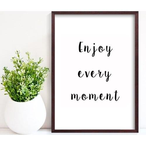 Unframed Canvas Painting Simple Style Poster Quote Enjoy Every Moment Wall ART Picture for Decoration,Wall Decor LZ921