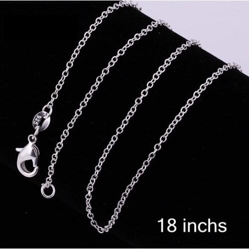 C01 Hot Wholesale Free Shipping Silver Plated 1mm Chain Necklace18" New Fashion Jewelry Fit DIY Pendant Charm 10 Pcs/Lot