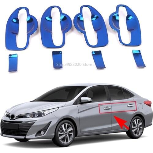For Toyota Vios XP150 2019 2020 Stainless Steel Exterior Door Bowl Handle Cover Frame Decoration Trims Car-Styling Accessory
