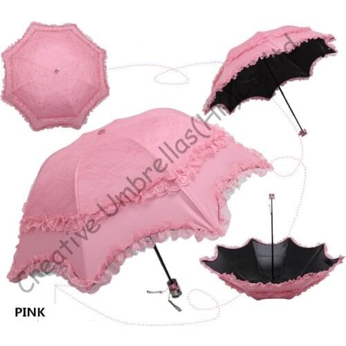 Double layers,UPF>50+ Arched Korea Parasols,black coating 2 times,sunshade,border lacing,bag parasol,mixture UV protecting