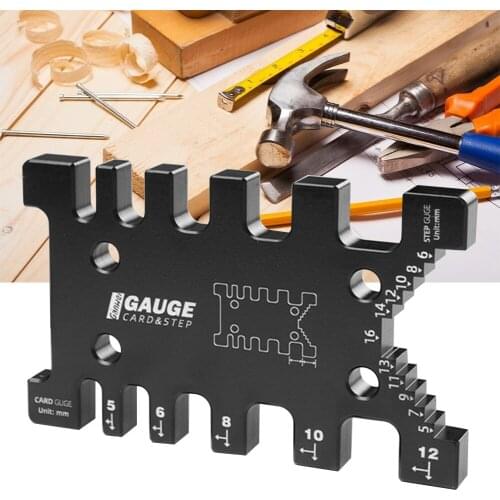 Woodworking Tenon Caliper Measuring Ruler High Precision Metric Imperial Card Gauge for Wood Work Router Saw Table Machine Tools