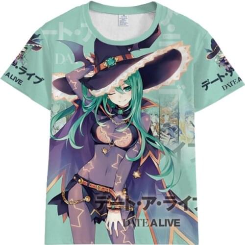 DATE A LIVE Tokisaki Kurumi Natsumi Itsuka Kotori T-shirt Cosplay Costume Summer Men Women Casual Tshirts Short Sleeve Tees