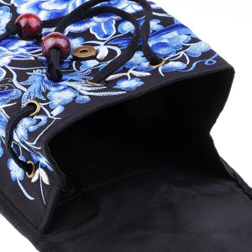 Canvas Women Backpack Embroidery Flower Lady Ethnic Travel Rucksack