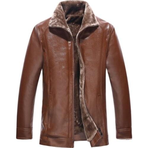 Jacket，Leather Jacket，Men Winter,Leather And Velvet Jacket, Long Lapel,Zipper Door Guard, Pocket Decoration, Warm Leather Jacket