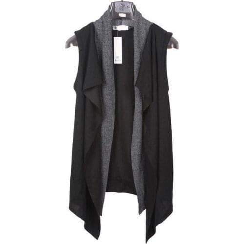 Summer Fashion Vests Men Punk Style Slim Fit assorted colors False two pieces Sleeveless Knitted vest OUTERWEAR
