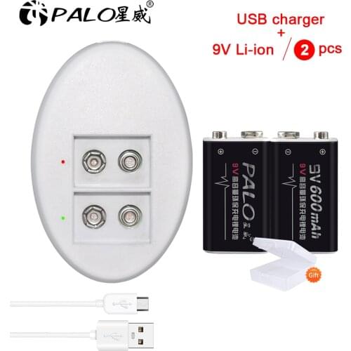 9v lithium rechargeable battery with led smart charger for 9v li ion lithium rechargeable battery