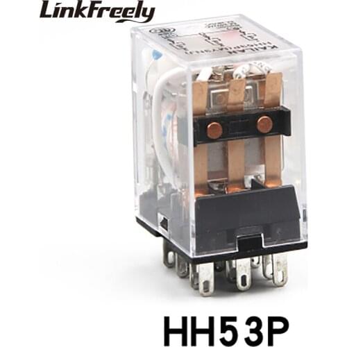 HH53P Micro Electromagnetic Coil Contact Relay 5A 11Pins 3NO+3NC 12V 24V 36V 110V 220V AC Plug-in Power Relay Switch Module