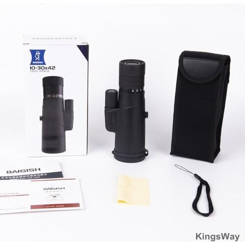 Professional 10-30x42 High Zoom Monocular Telescope BAK4 Prism HD Binoculars With Phone Stand & Tripod for Camping Hunting
