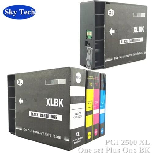 One Set Plus One BK Full Pigment Compatible cartridge For PGI2500 PGI-2500XL , Suit For Canon MAXIFY IB4050 MB5050 MB5350 etc