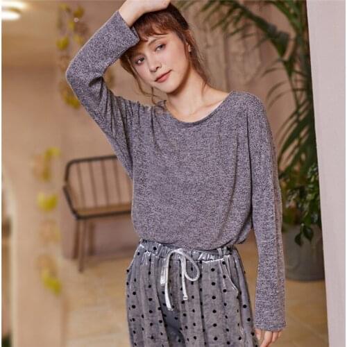 JULYS SONG 2 Pieces Cotton Pajamas Set Autumn Winter Pajamas For Women Leisure Sleepwear Printing Long Sleeve Trousers Homewear