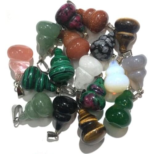 1PC Natural Stone Quartz Clystal Opal Agates Necklace Pendant for Jewelry Making DIY Charm Accessories Fit Necklace Size 13x18mm