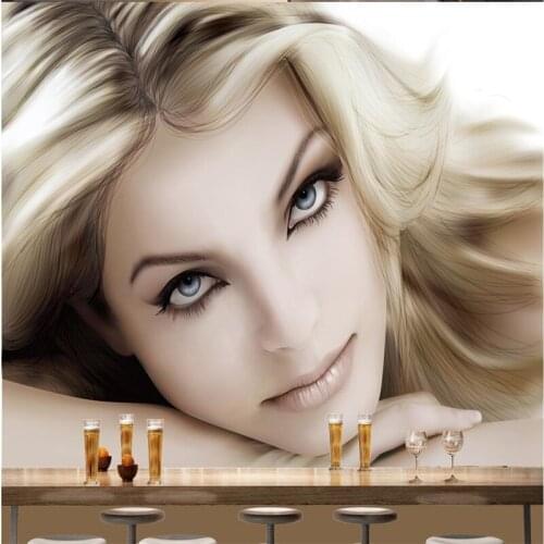 BEIBEHANG Customize any size wallpaper fresco photo European and American sexy blonde hand painted illustration background wall