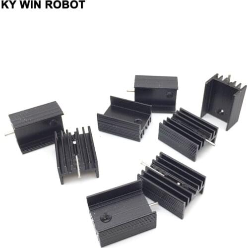 50pcs Aluminium TO-220 Heatsink TO 220 Heat Sink Transistor Radiator TO220 Cooler Cooling black 20*15*10MM