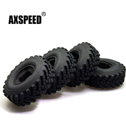 AXSPEED Rubber Tires Tyres with Foam 130*40mm for Axial Wraith 1/10 RC Rock Crawler Car 2.2inch Beadlock Wheels Rims Parts