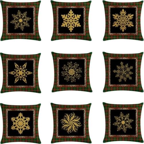 Merry Christmas Cushion Cover Nordic Plaid Snowflake Decorations Home Navidad Decor Happy New Year Xmas Decor L906