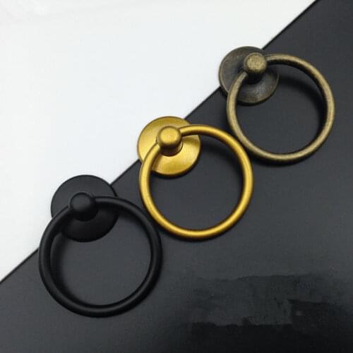 Drawer Ring Pulls Handle Knobs Gold Antique Bronze Dresser Drop Ring Pulls Knobs Black Kitchen Cabinet Door Knobs