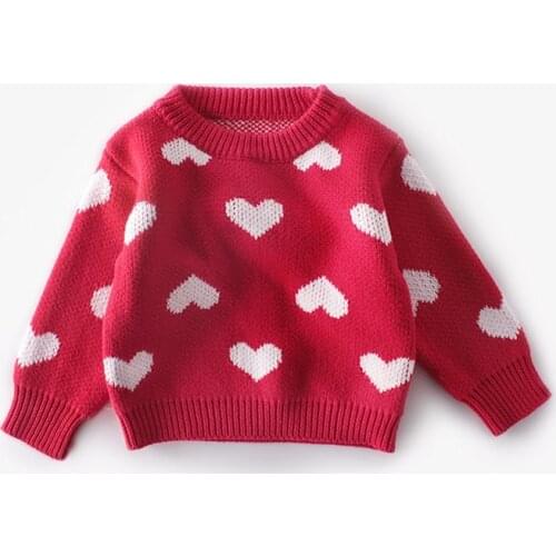 Newborn Baby Sweater Cotton Woolen Boys Girls Cardigan Baby Girl Sweater Heart Print Christmas Kids Toddler Sweaters For Girls