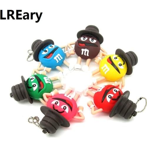 Real capacity MM Candy Sugar Usb Flash Drive 16GB 8GB 4GB Pen Drive Chocolate Beans Pendrive M&Ms Memory U Disk Thumb Drive