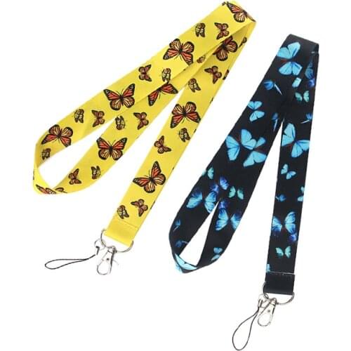 Ransitute R1135 High Quality Butterfly Key Chain Lanyard Gifts For Child Students Friends Phone USB Badge Holder Necklace